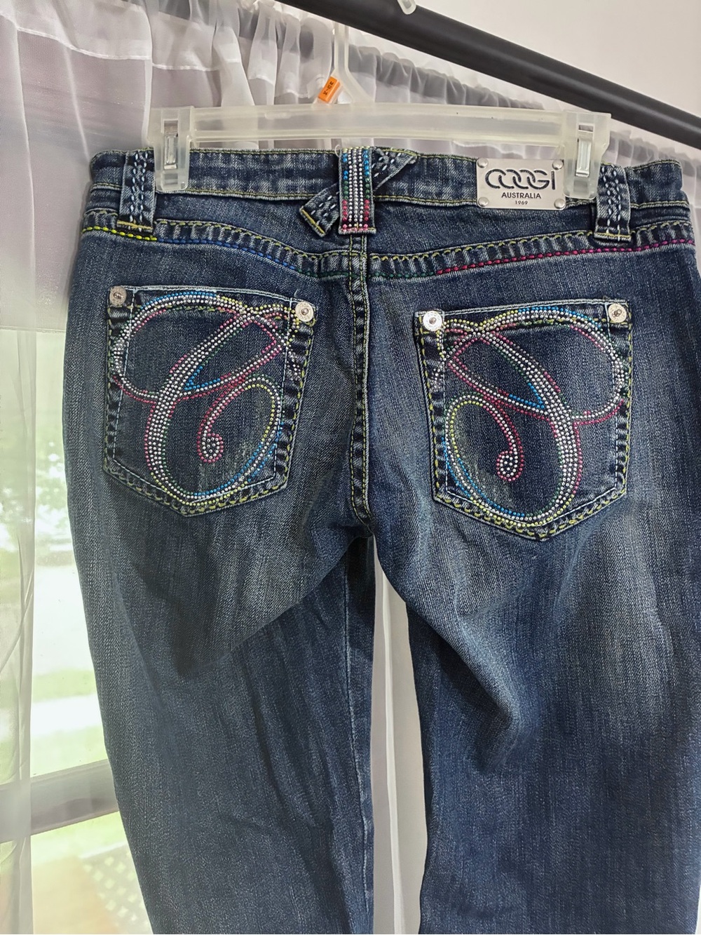 COOGI Women's Embellished Dark Blue Denim Jeans